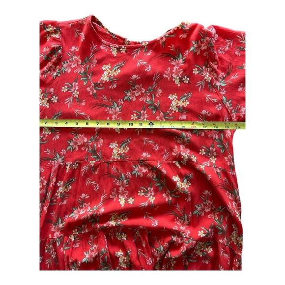 Zara red floral long sleeve maxi Large - Picture 5 of 7